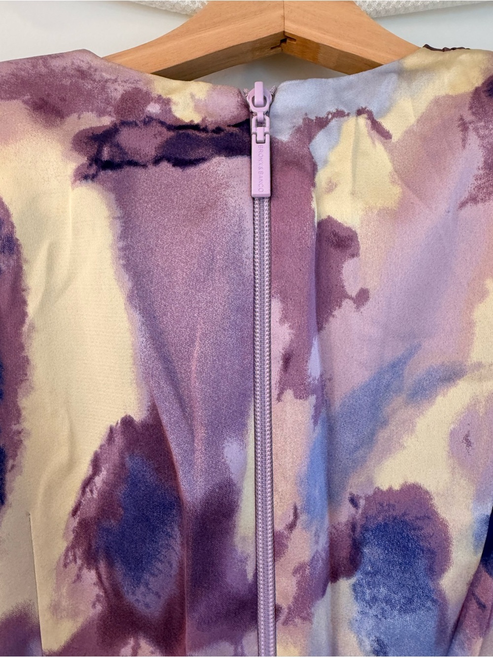 New Bronx and Banco Wisteria Bedouin Coastal Wrap Mini Dress in Purple Multi - Picture 16 of 16